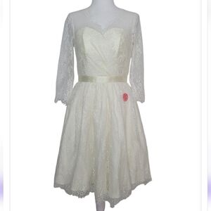 NWT Chi Chi London Byanca Lace Dress Short Ivory White Bridal Wedding Party 6